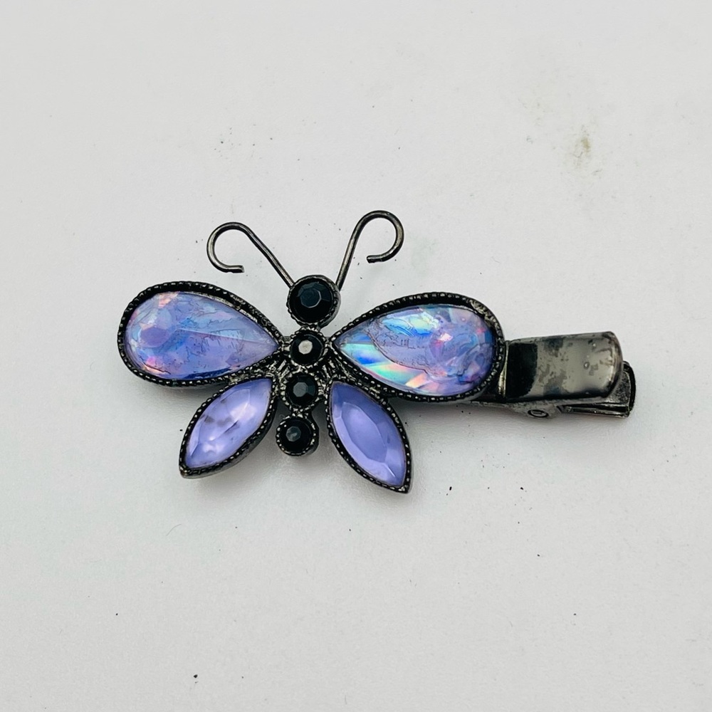 Petite AVON Purple and Iridescent Butterfly Hair Clip Cute Collectible - Picture 6 of 14